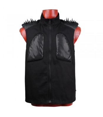 Men Black Sleeve Less Jacket Gothic Punk Men Cotton Vest